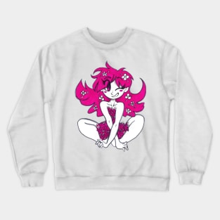 Pink Flower Girl Crewneck Sweatshirt